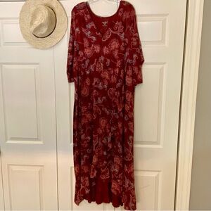 Ingrid + Isabel Gorgeous Maternity Red Paisley Maxi Dress